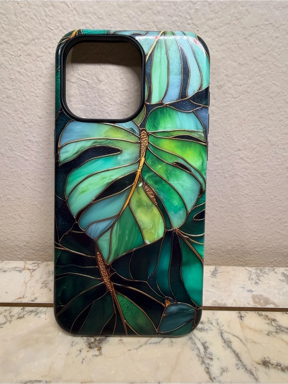 Stylish Green Leaf iPhone 15 Pro Max case